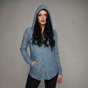 Maurices XS Greenish Grey Drawstring Zip Up Hoodie